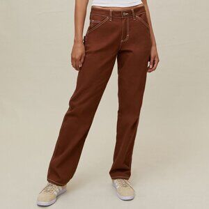Urban Outfitters Dickies Straight Leg Contrast Stitching Jeans in Brown